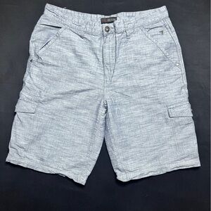 Guess Men's Light Heather Blue Linen Cargo Shorts Size 34
